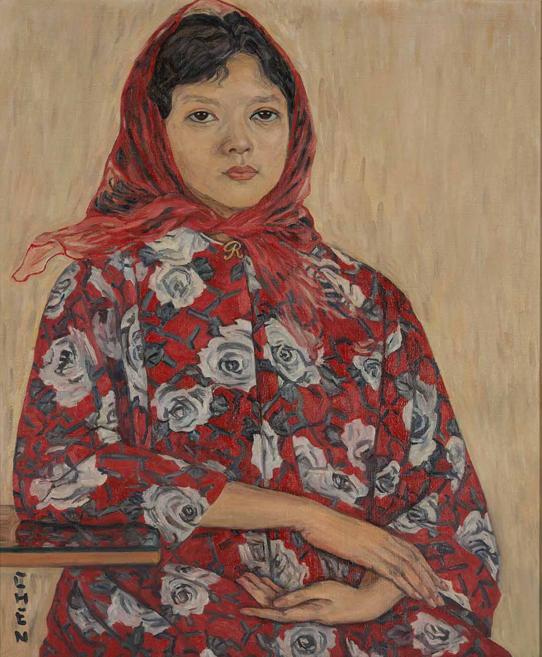 A portrait of Rohani painted by Georgette Chen.